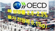 OECD, 올해 韓 성장률 2.6→2.5%…물가 전망치 0.1%p 하향조정